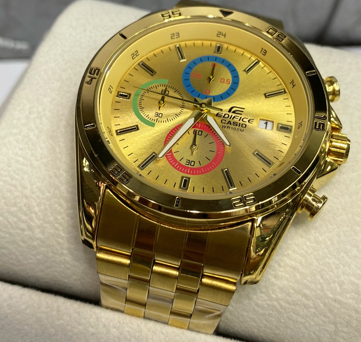 reloj casio edifice original color amarillo fondo dorado Comprar tienda onlineshoppingcenterg Colombia centro de compras en linea